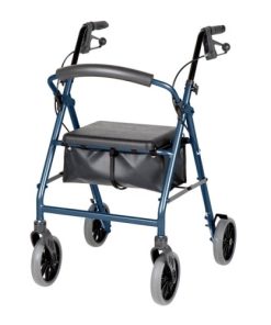 Ellipse 8" Tall Rollator with Handbrakes - Blue