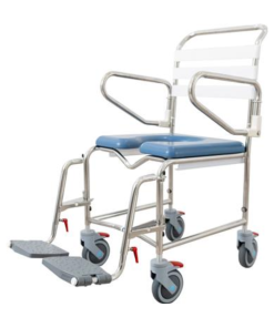 Kcare Transit Mobile Shower Commode with Swingaway Footrests - Height Adjustable