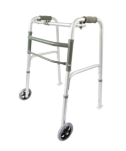 Peak Care Deluxe Folding Walking Frame with Wheels and Skis