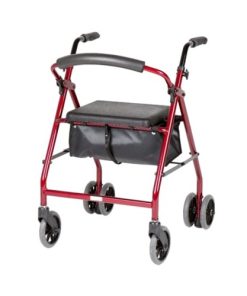 Ellipse 6" Weight Activated Rollator - Ruby
