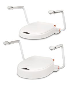 Etac Hi-Loo Toilet Seat Raiser with Fixed Mounting and Arm Supports