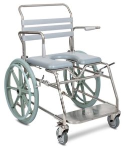 Juvo Mobile Shower Commode - Self Propelled, Sliding Footrest - 460mm Width
